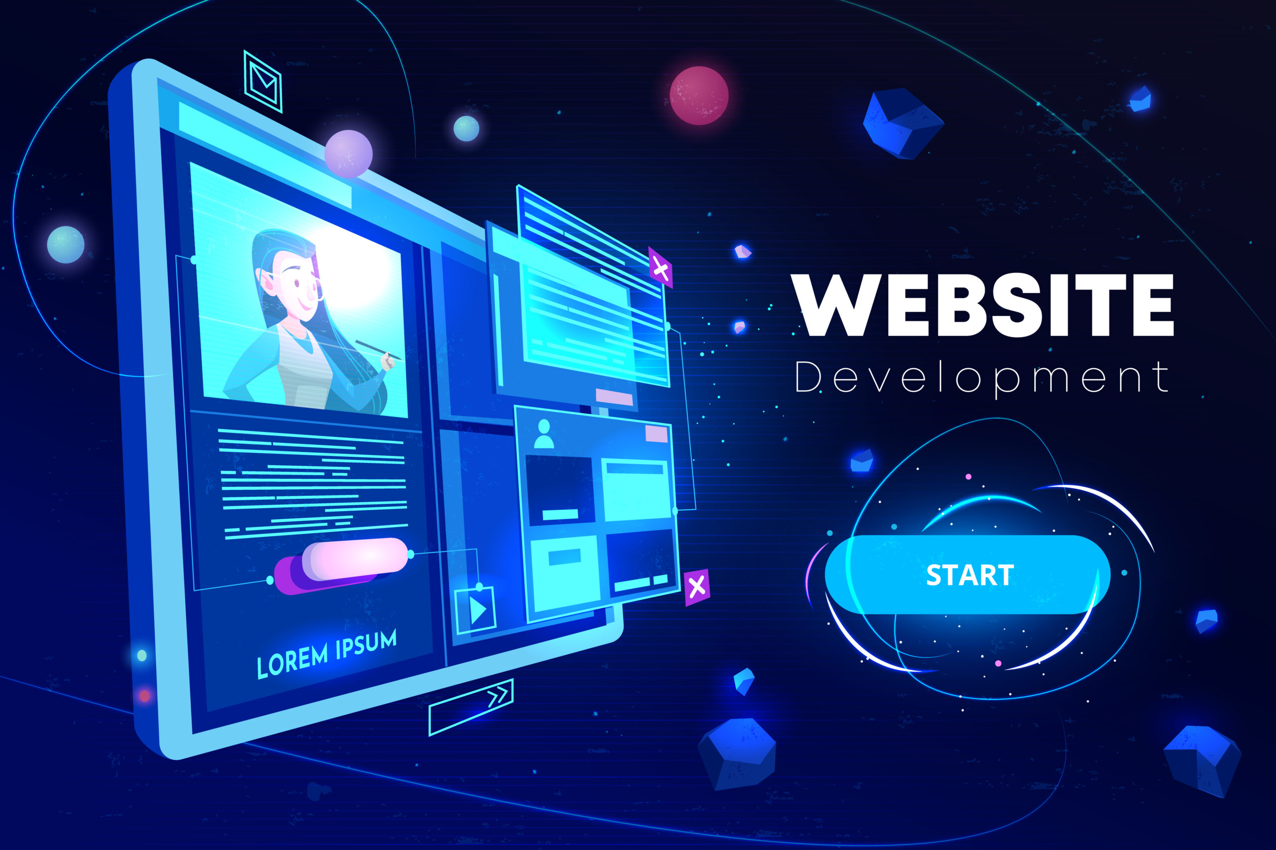 Home website development banner, programming technology