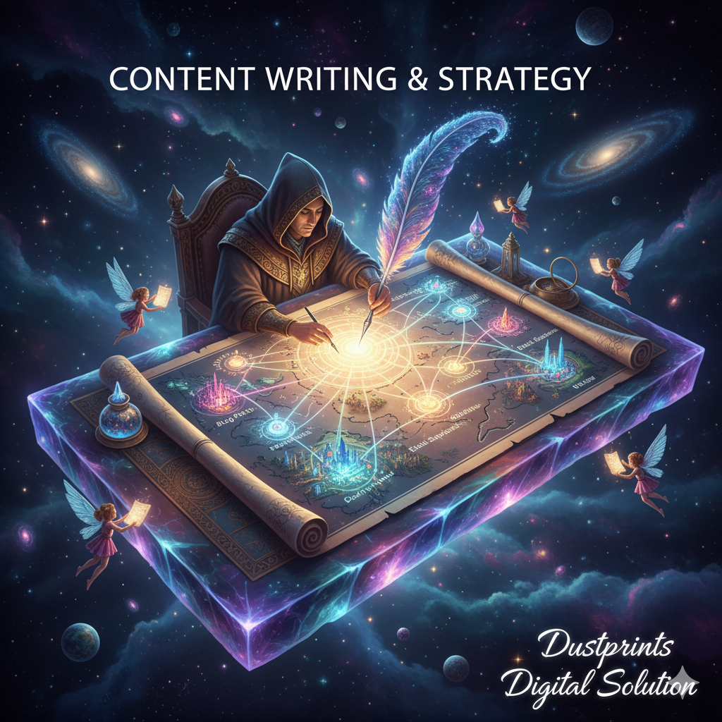 Dustprints Content Writing on‑page optimization and internal linking