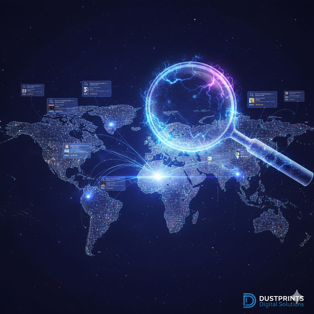 Dustprints keyword research and on-page optimization visuals