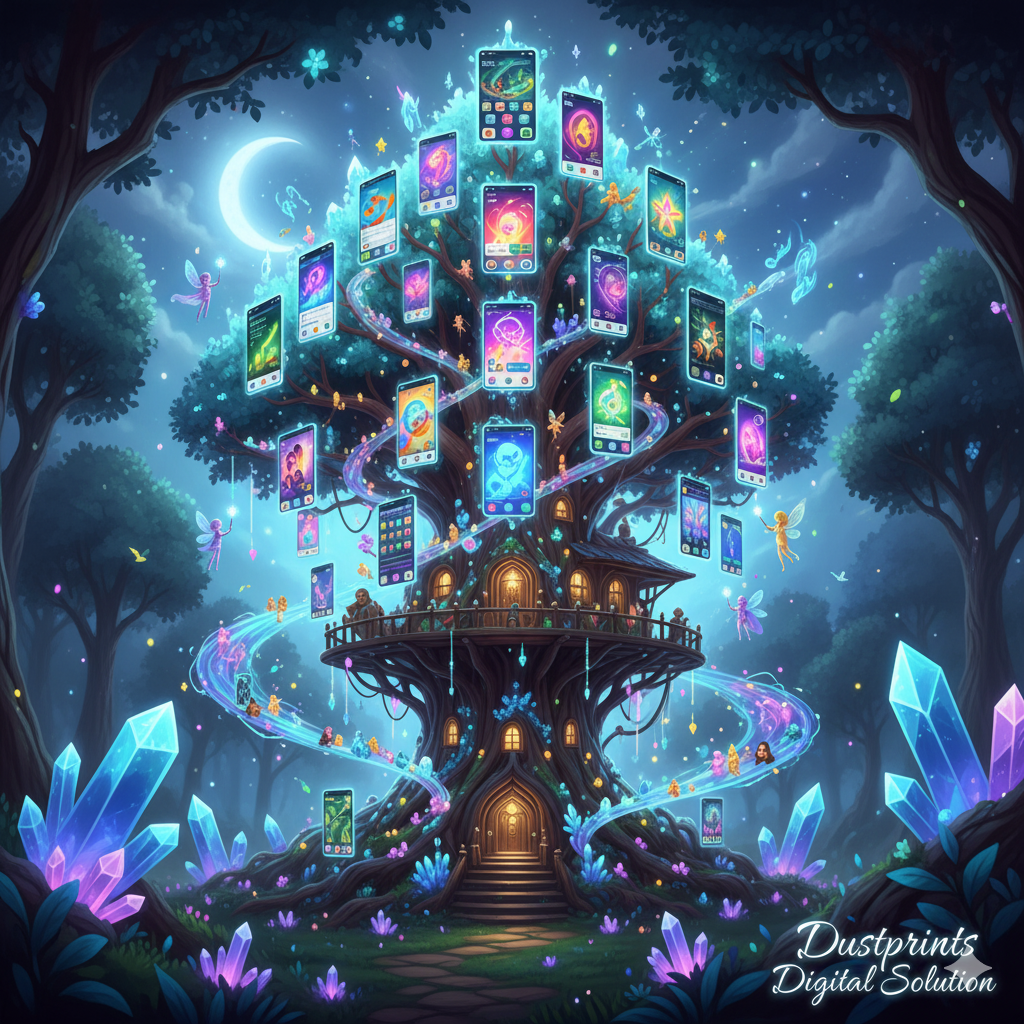 Dustprints mobile app development paid ads creatives and targeting